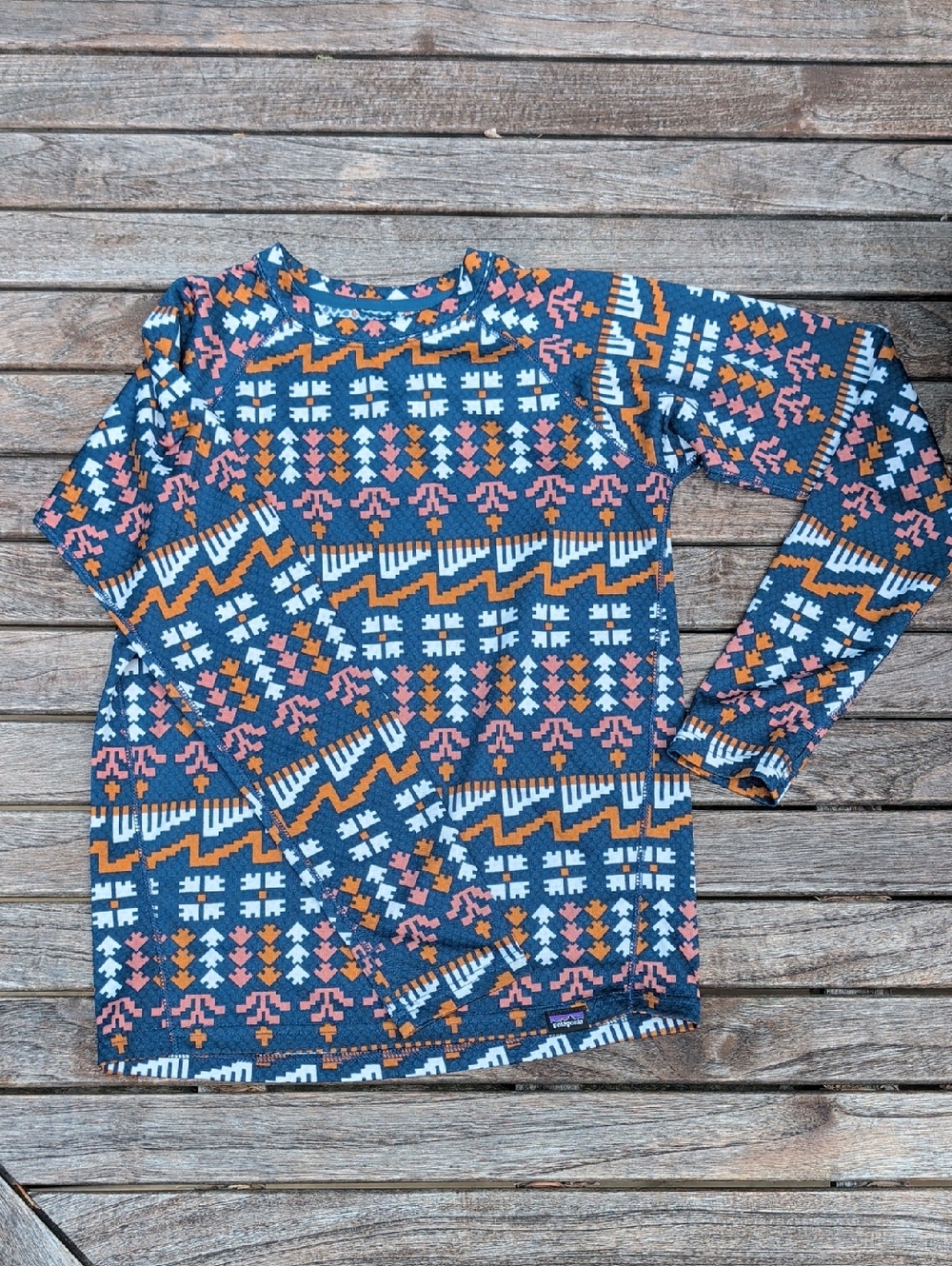 Patagonia Kids Long Sleeve Tee in Blue, Pink, Orange, White